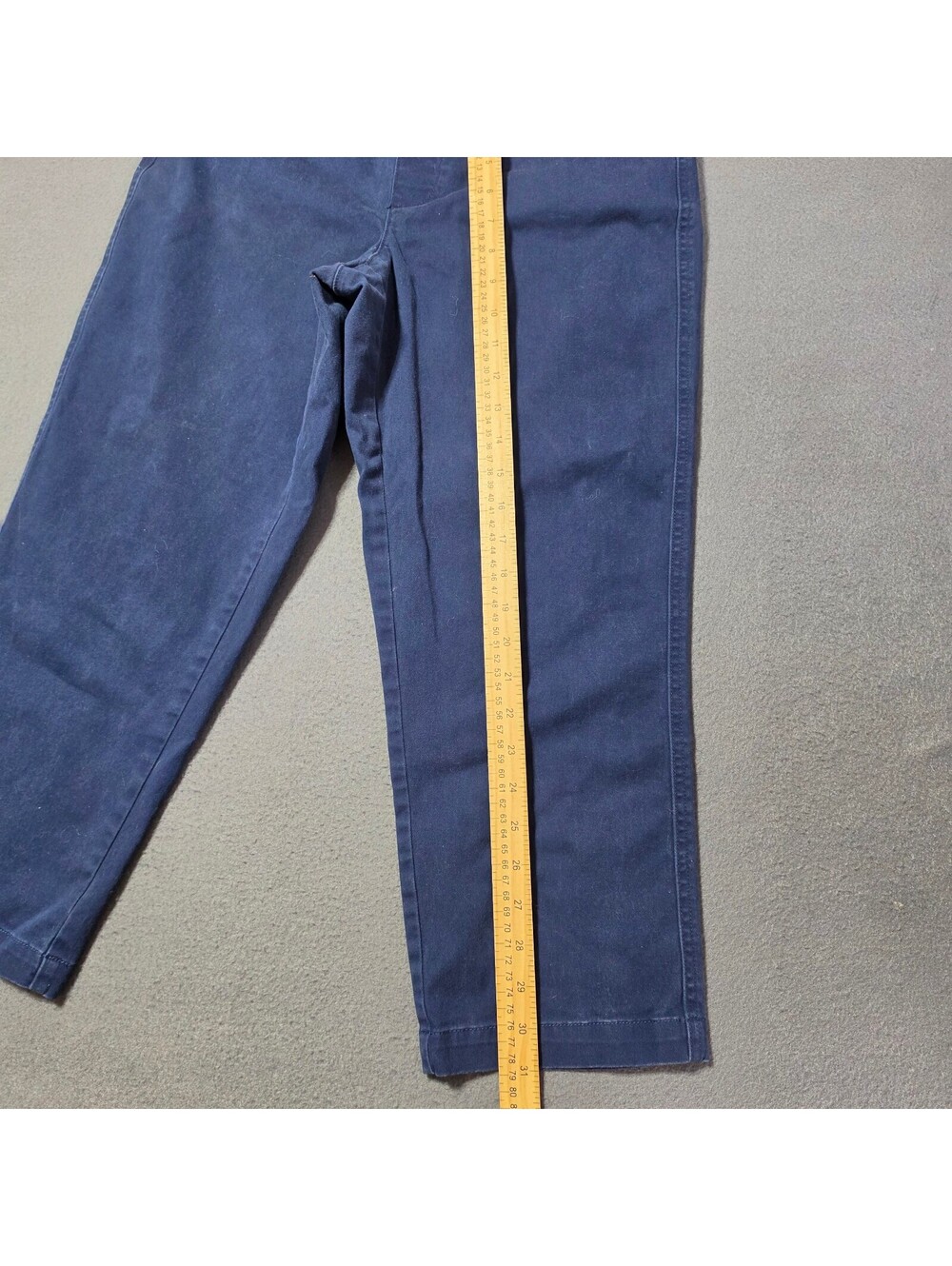 Lands' End Women 6P Navy Mid Rise Cotton Pants Elastic Waistband Comfortable Fit - Picture 5 of 8